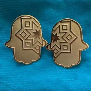 Gold plated Hamsa 🪬 Hand earrings